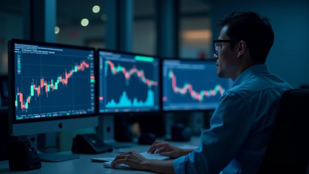 Financial trading terminal showing currency exchange rates and reserve asset allocations with charts and data visualization on multiple screens