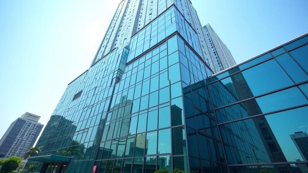 Modern bank building exterior representing Malaysian financial institution with architectural details reflecting institutional strength