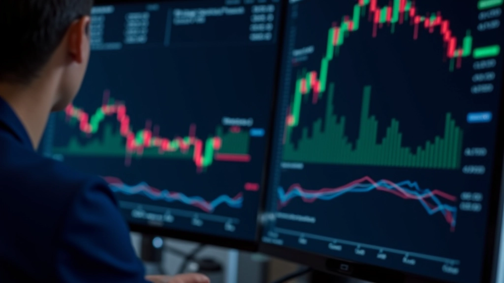 Real-time foreign exchange trading terminal display showing MYR/USD currency pair with candlestick charts, moving averages, and live price quotes in a professional trading environment with market data streaming