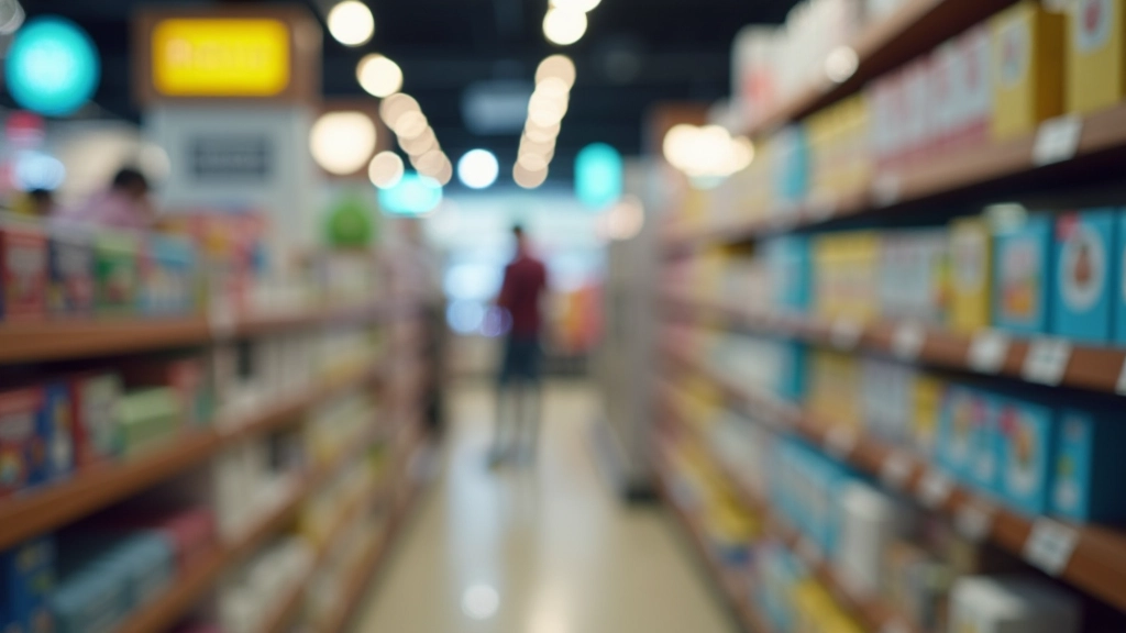 Malaysian shopping mall interior showing price displays and consumer goods, illustrating how foreign reserve strength affects import costs and everyday consumer prices